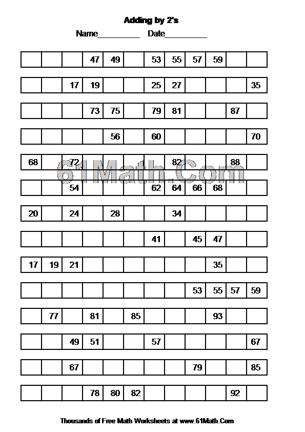 Adding by 2's