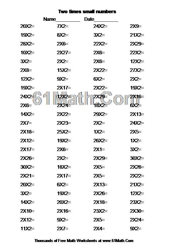 Two times small numbers