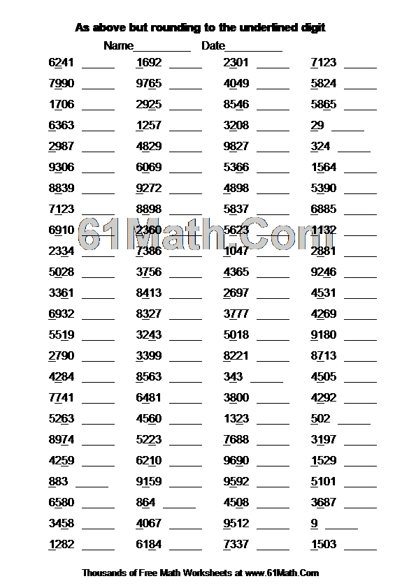 As above but rounding to the underlined digit