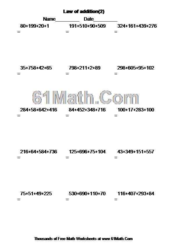 Law of addition(2)