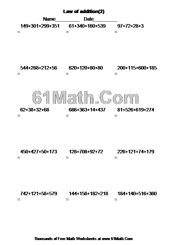 Law of addition(2)