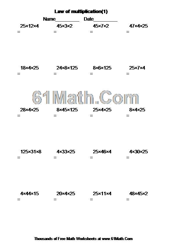 Law of multiplication(1)