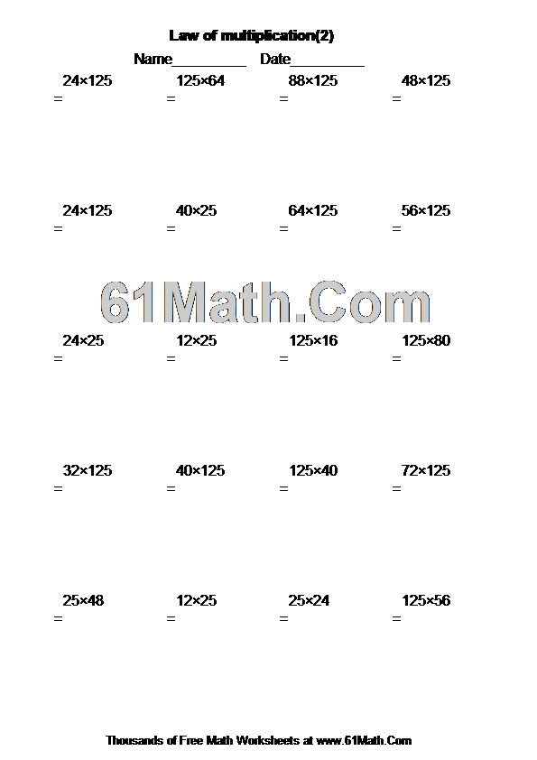 Law of multiplication(2)