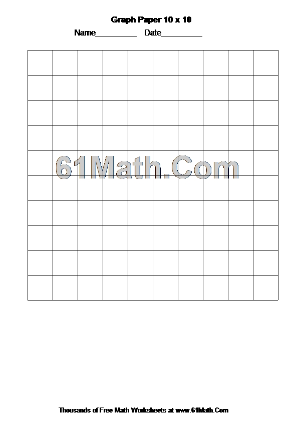 Graph Paper 10 x 10