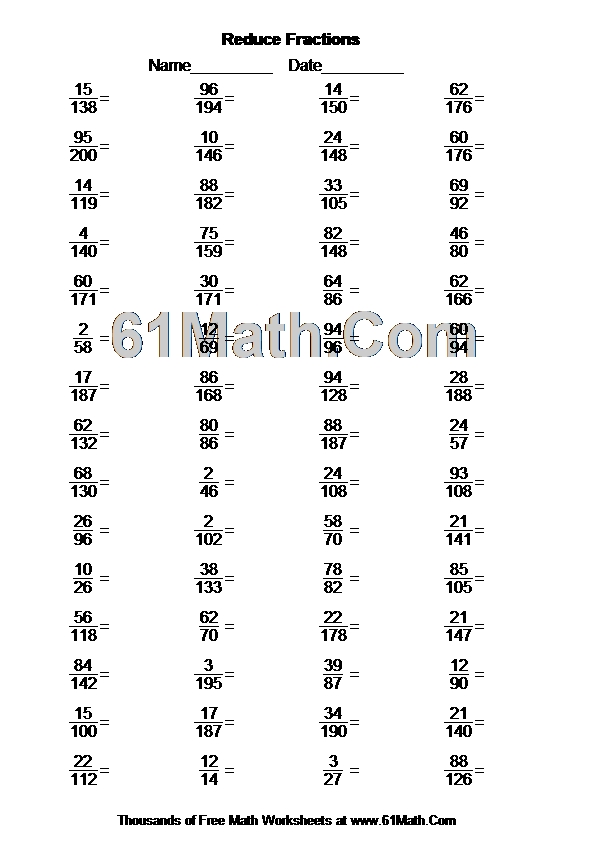 Reduce Fractions