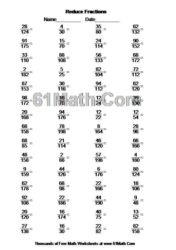 Reduce Fractions