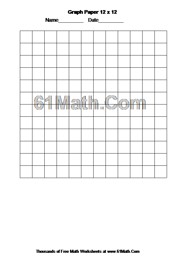 Graph Paper 12 x 12