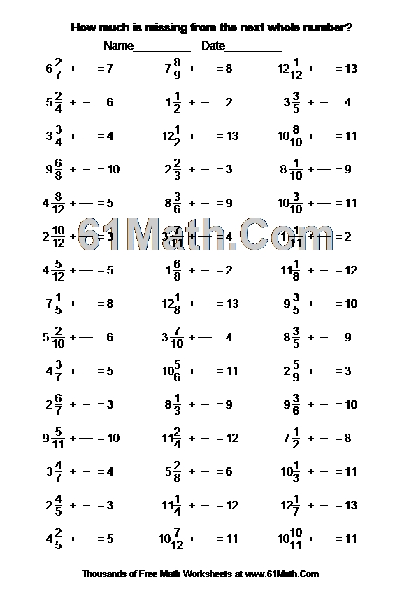 How much is missing from the next whole number?