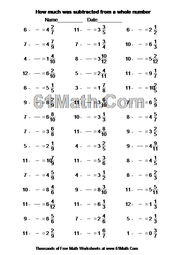 How much was subtracted from a whole number