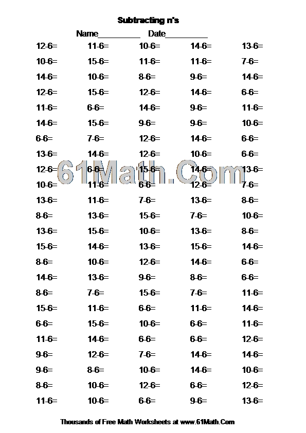 Subtracting n's