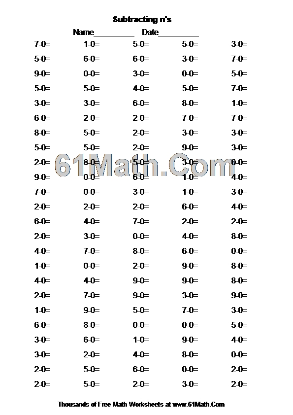 Subtracting n's