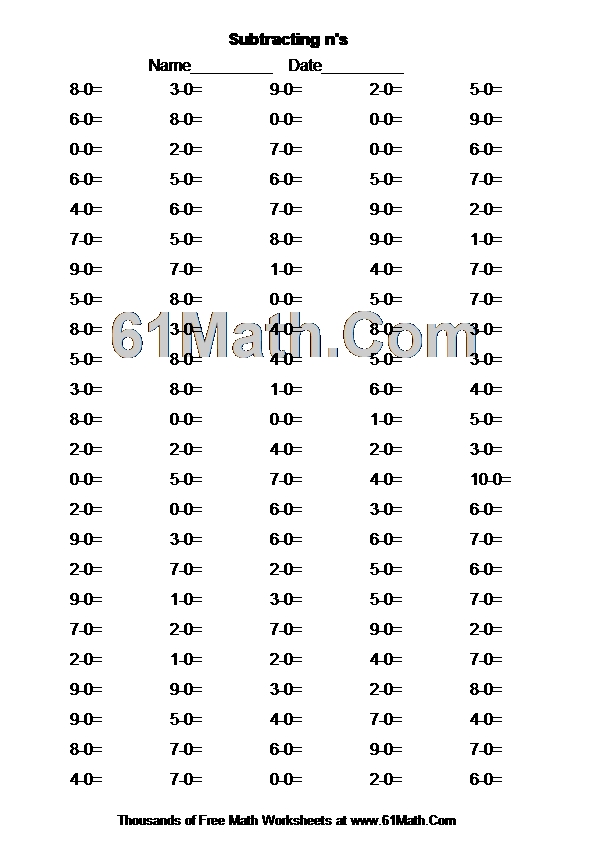 Subtracting n's