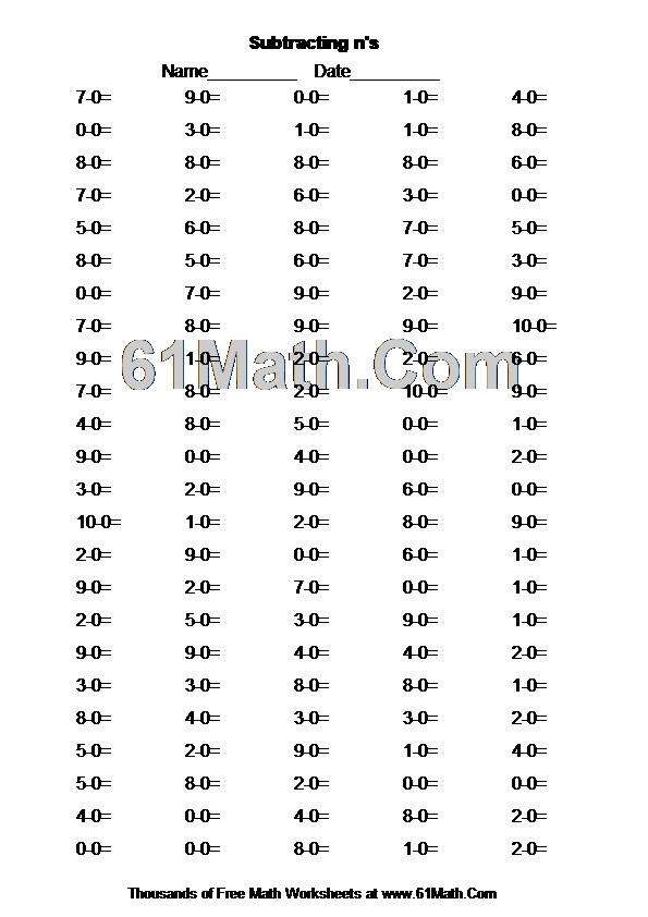 Subtracting n's