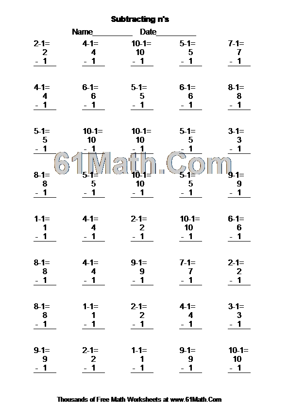 Subtracting n's