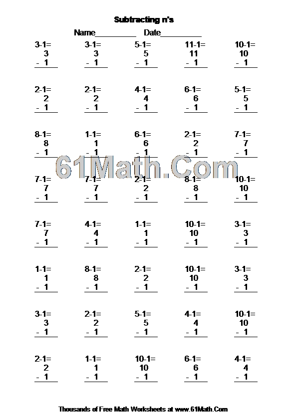 Subtracting n's