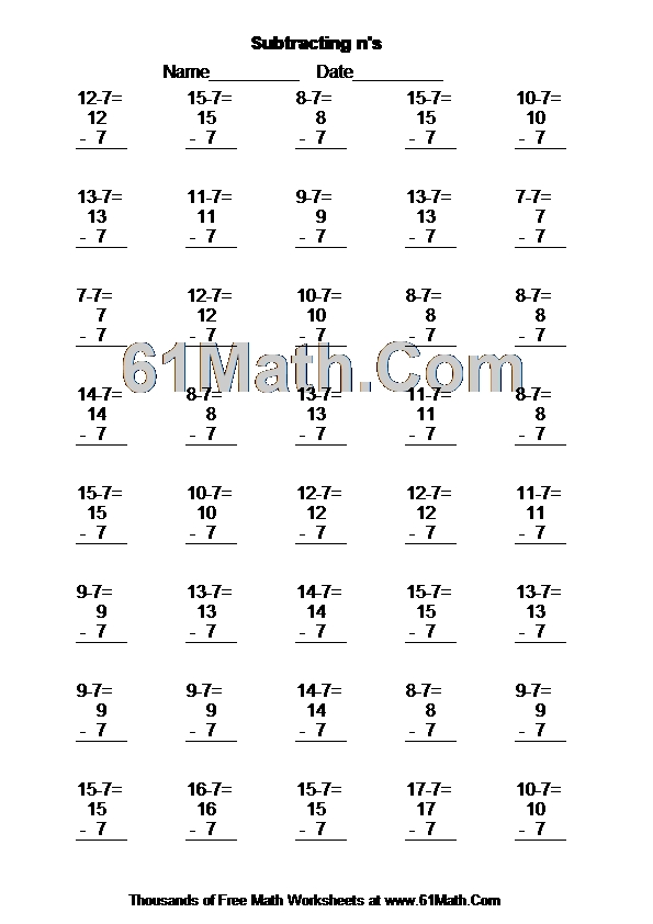 Subtracting n's