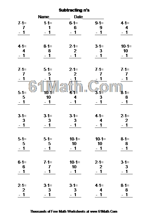 Subtracting n's