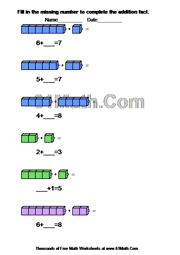 Fill in the missing number to complete the addition fact.