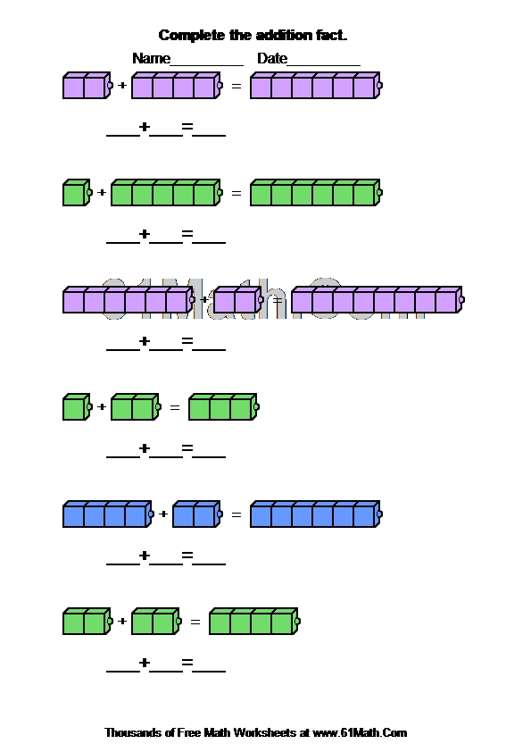 Complete the addition fact.