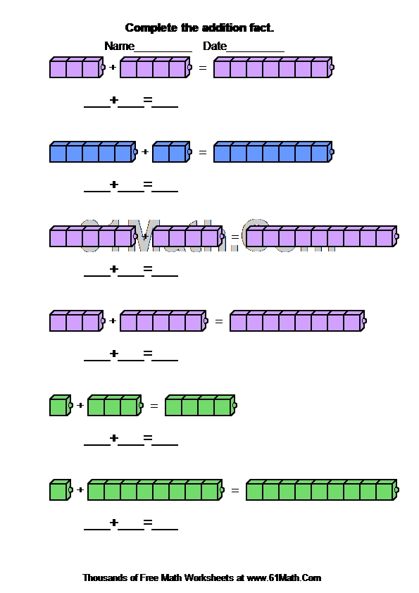 Complete the addition fact.